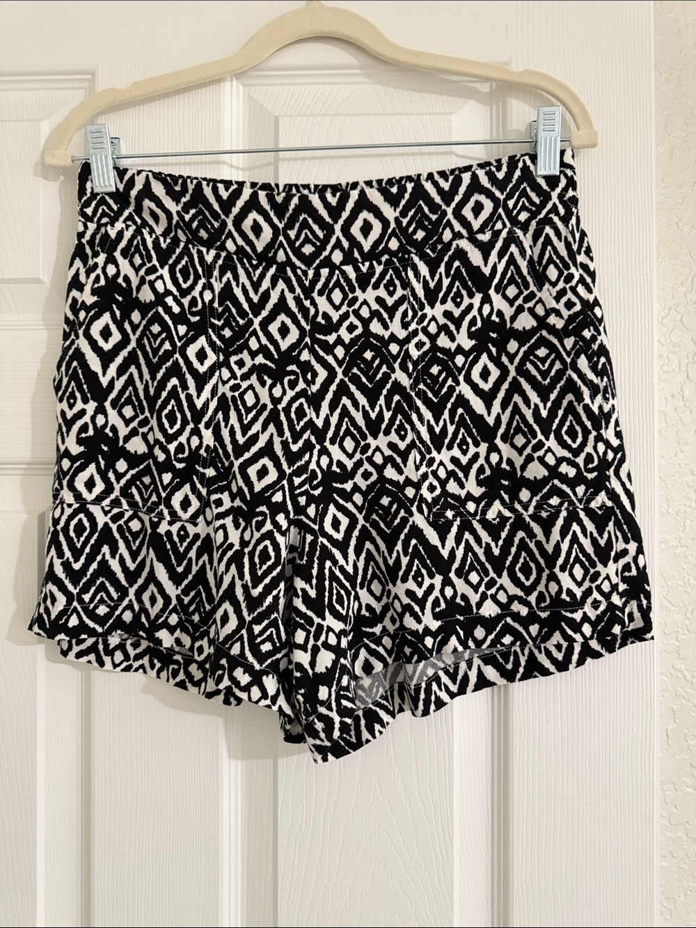 Wildfox Black & White Geometric High-Waist Shorts